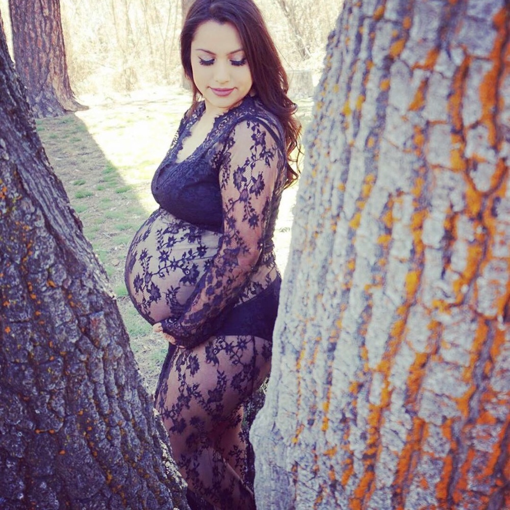 Black Sheer Lace Dress Maternity Lace Dress